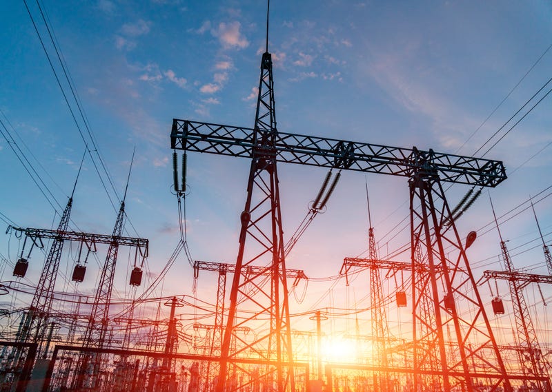 High-voltage power lines.