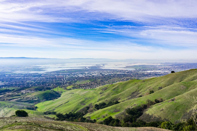 Panoramic view towards South San Francisco from Ed Levin Park.