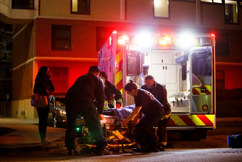 Chicago paramedics transport gunshot victim