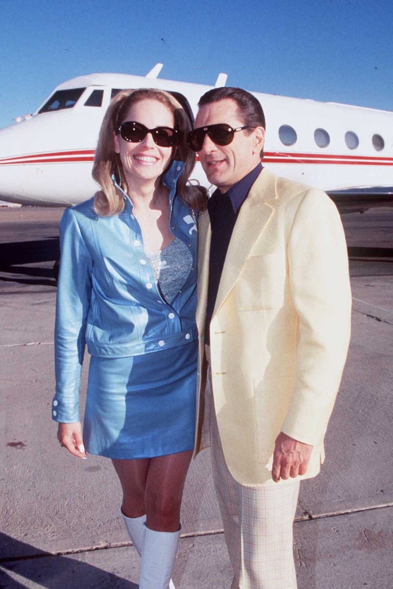 Sharon Stone and Robert De Niro on the set of 'Casino'