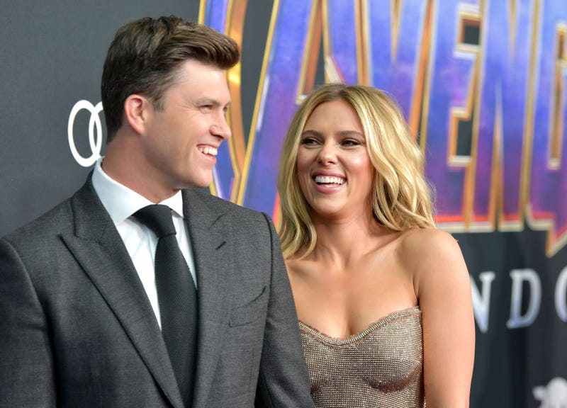 Colin Jost and Scarlett Johansson attend the world premiere of Walt Disney Studios Motion Pictures "Avengers: Endgame"