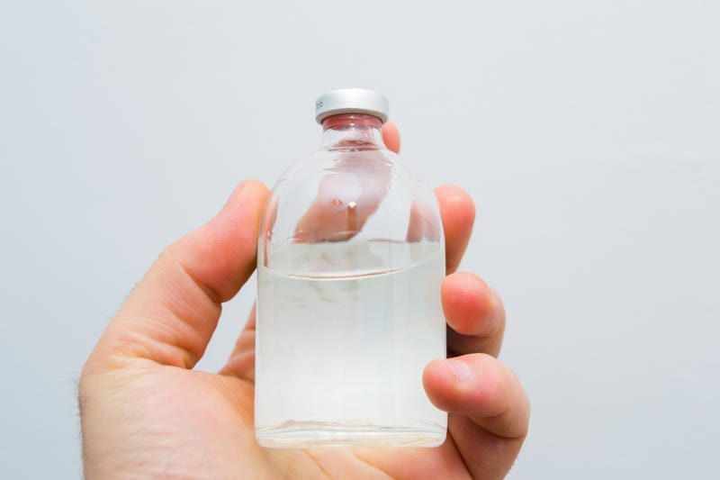Glass bottle with transparent drug solution