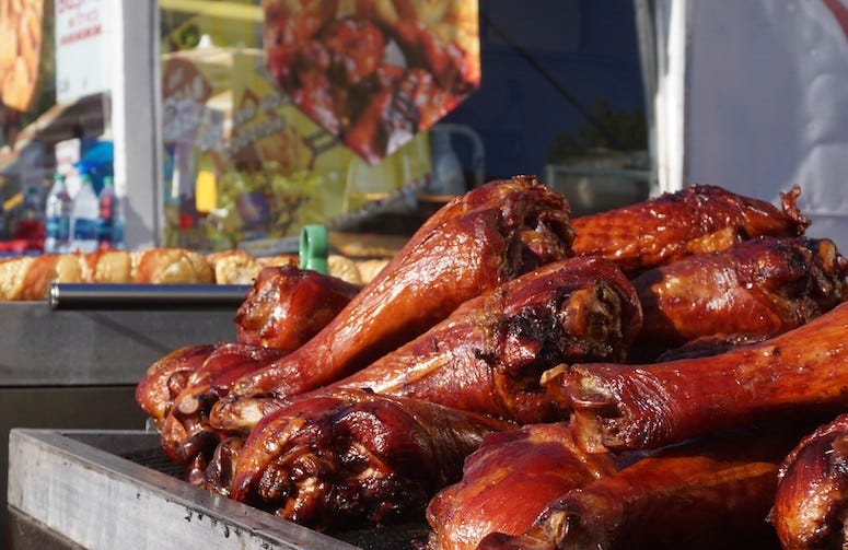 Smoked turkey legs at the state fair