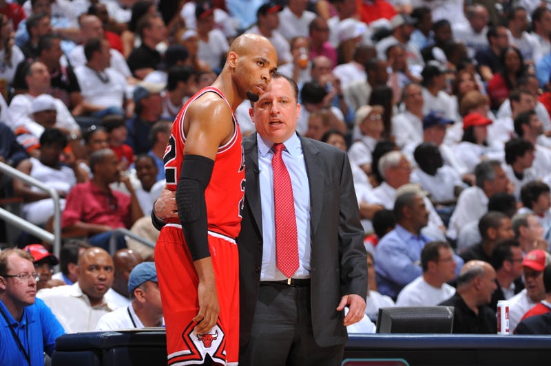 Taj Gibson, left, and Tom Thibodeau