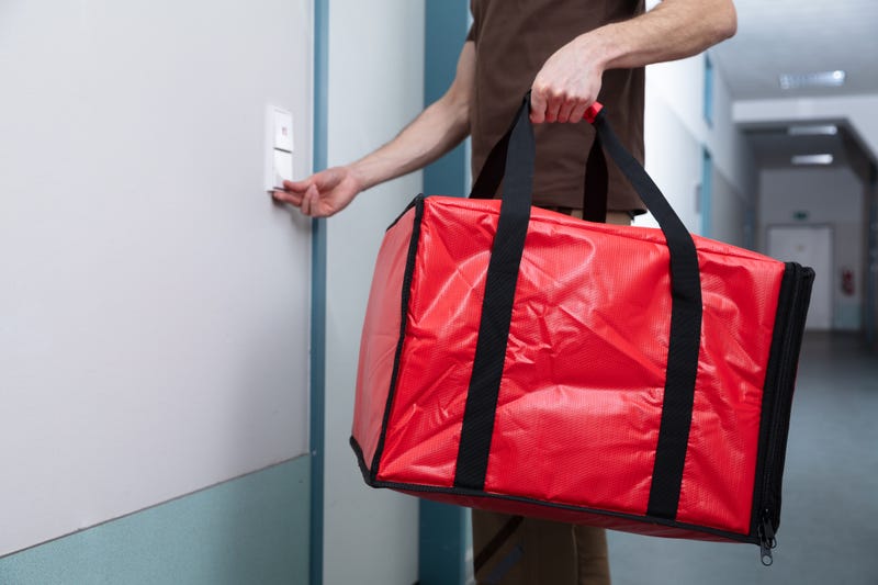 Red food delivery bag.