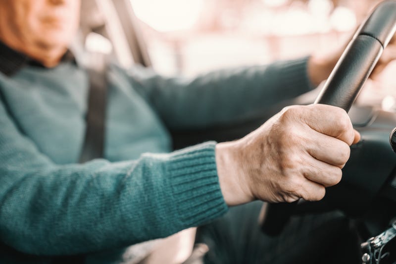 senior at wheel