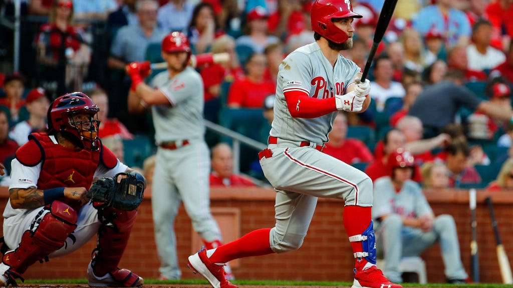 Bryce Harper to receive Musial Award for 'first-class move' after being hit in face by Cardinals pitcher