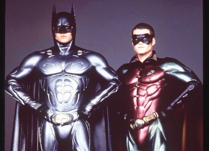 4/26/95 LOS ANGELS, CA BATMAN(VAL KILMER) AND ROBIN(CHRIS O''DONNELL) IN "BATMAN FOREVER"