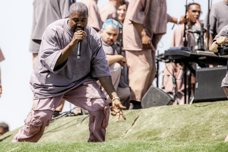Kanye West performs Sunday Service during the 2019 Coachella Valley Music And Arts Festival on April 21, 2019, in Indio, California