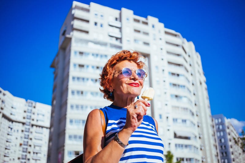 eating ice cream