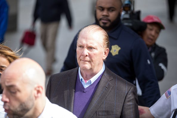 Celebrity chef Mario Batali leaves Boston Municipal Court following an arraingment on a charge of indecent assault and battery in connection with a 2017 incident at a Back Bay restaurant on May 24, 2019 in Boston, Massachusetts.