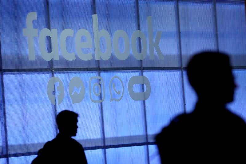 The Facebook logo displayed during the F8 Facebook Developers conference.