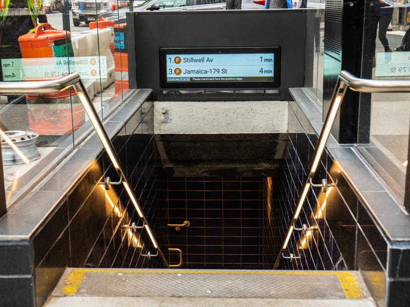Subway station on 57th Street stop on the 56th street and 6th avenue in New York City.