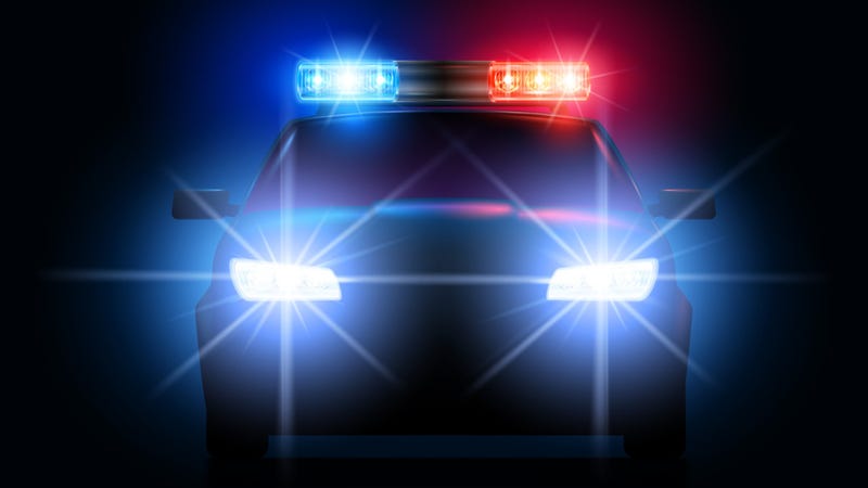 Police car lights at night - stock illustration