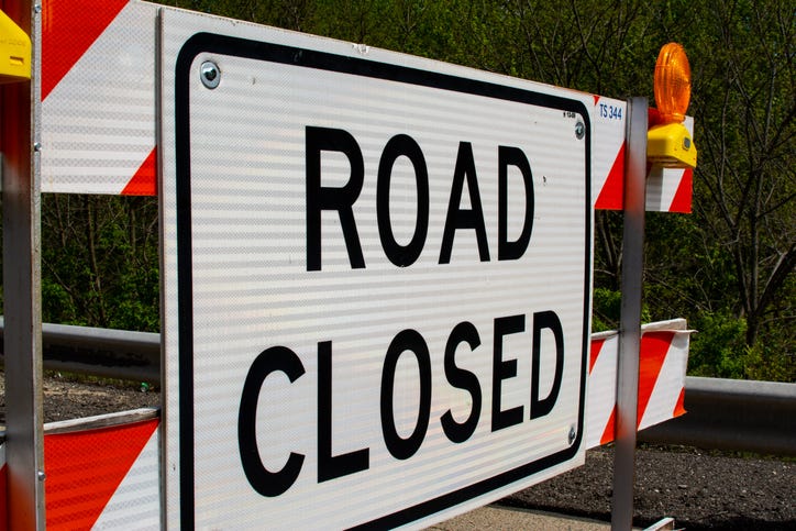 road closed sign