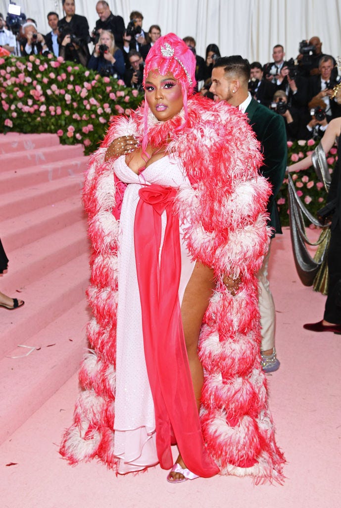 Lizzo attends The 2019 Met Gala Celebrating Camp: Notes on Fashion at Metropolitan Museum of Art on May 06, 2019 in New York City. 