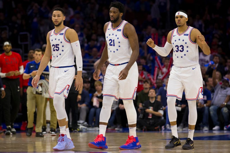 Ben Simmons, Joel Embiid, Tobias Harris