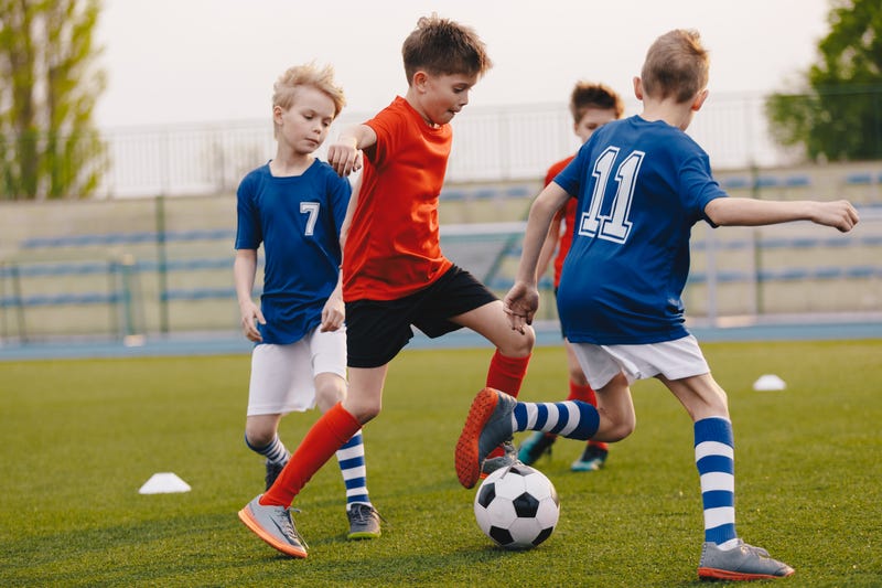 Kids playing soccer