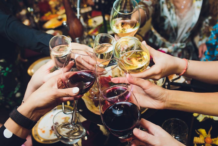 friends drinking wine