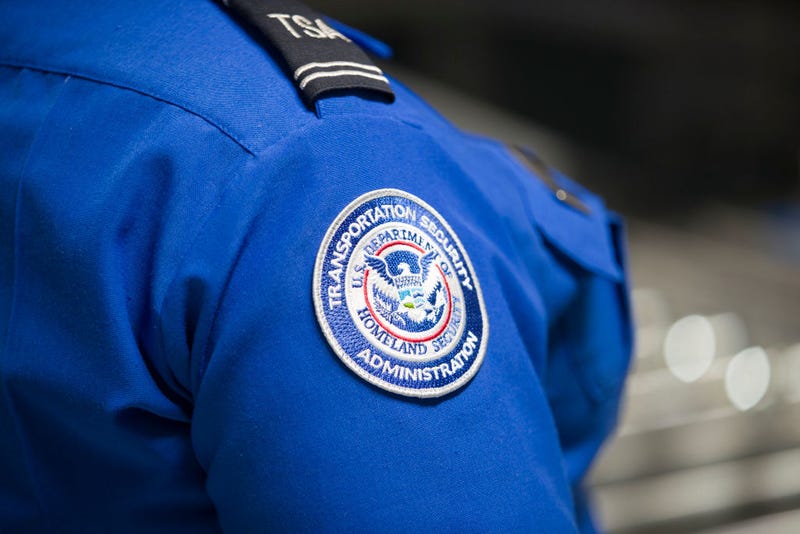 A Transportation Security Administration (TSA) agent's patch on May 21, 2019 in Miami, Florida. 
