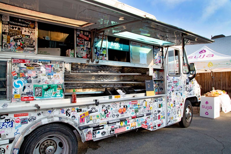Food truck with stickers