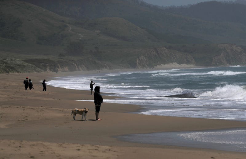 Beachgoers at Limantour Beach on May 23, 2019 in Point Reyes Station, California.