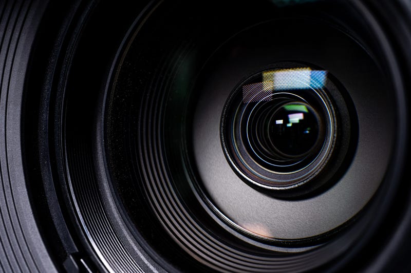 Camera and lens Zoom, close-up