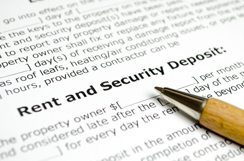 Closeup of lease agreement with pen