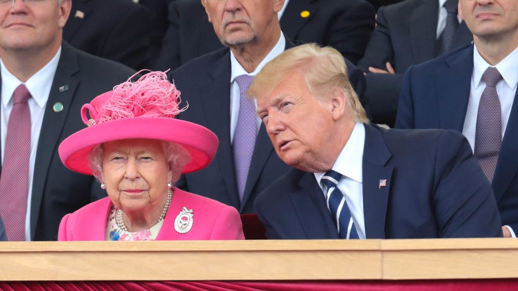 Trump says new book will reveal how many people kissed his a**, including the queen
