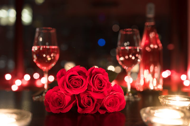 Candlelight dinner - stock photo