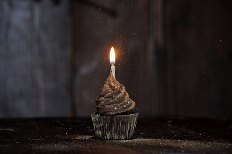 Cupcake with glitter stock photo.