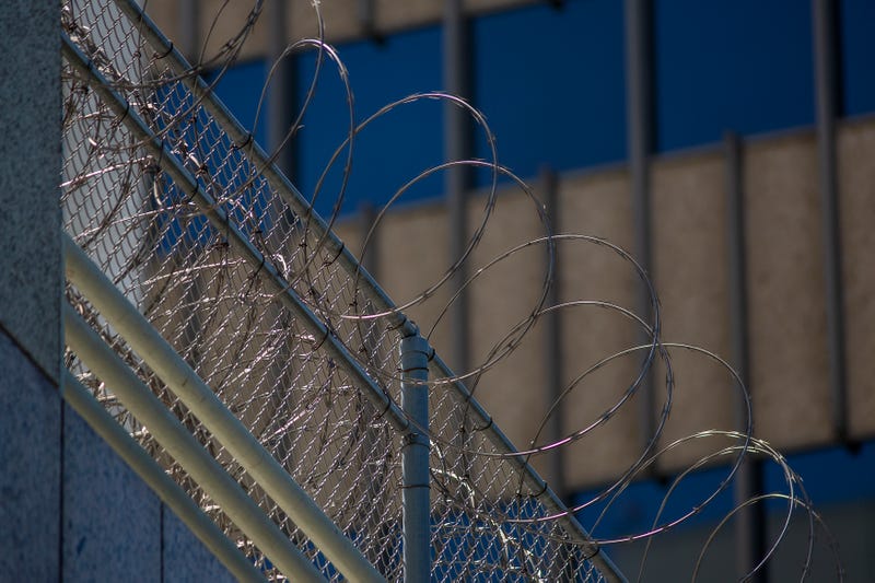Razor wire is seen on the Metropolitan Detention Center prison as mass arrests by federal immigration authorities, as ordered by the Trump administration, were supposed to begin in major cities across the nation on July 14, 2019 in Los Angeles, California.