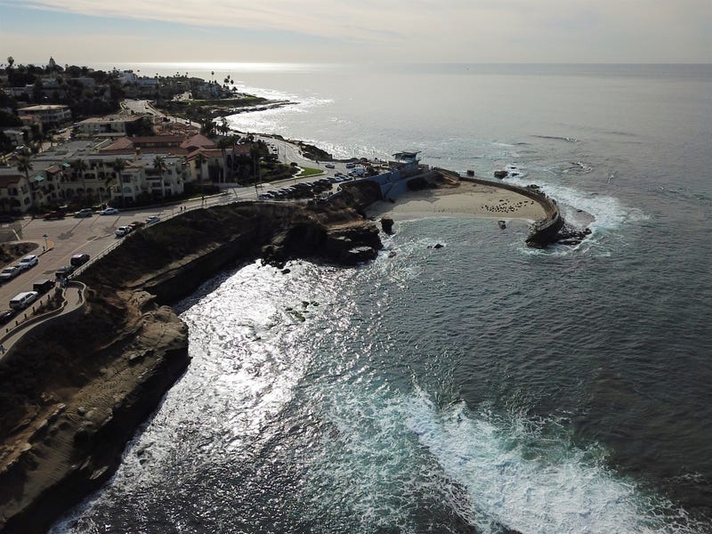An aerial view of La Jolla Cove in San Diego, California.
