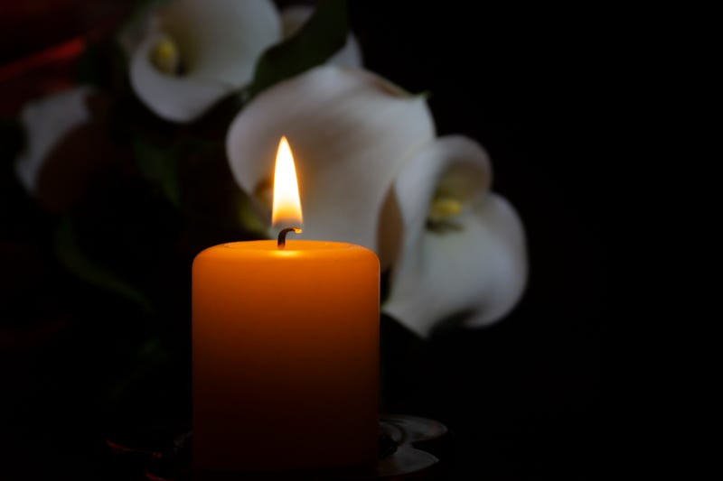 Funeral candle stock photo.