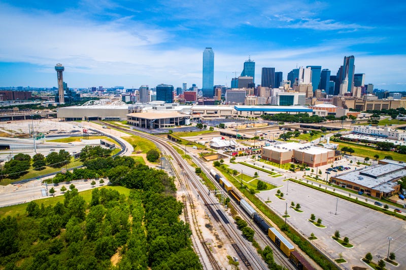 Railroad tracks near downtown Dallas