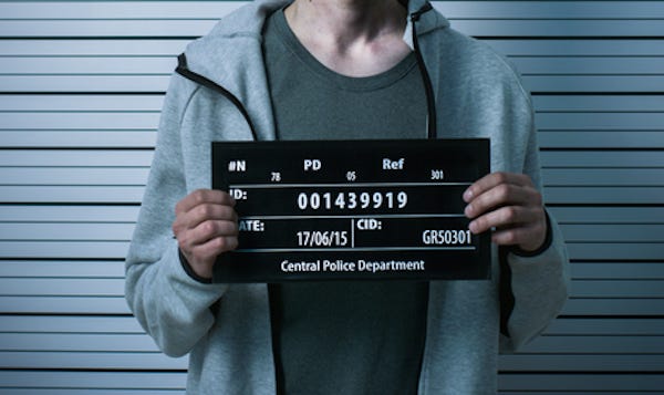 Man poses for mugshot