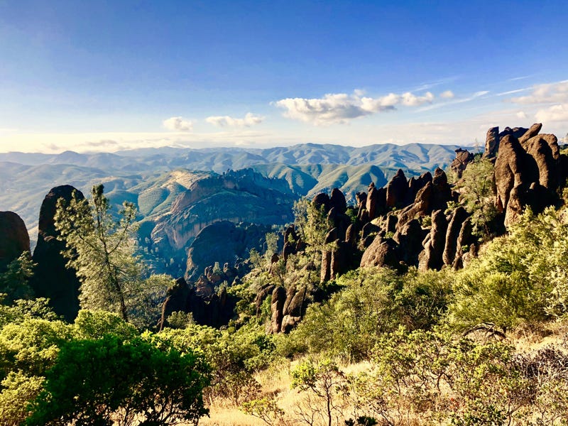Panoramic view of mountains against the sky at Pinnacles National Park.