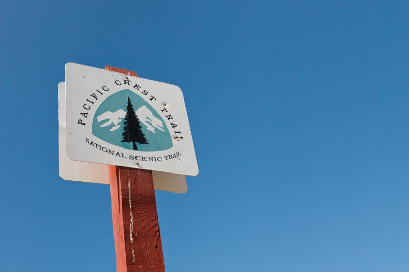 Pacific Crest trail Sign in California.