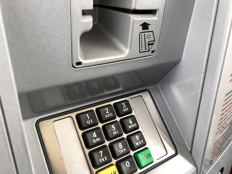 Gas pump credit card slot
