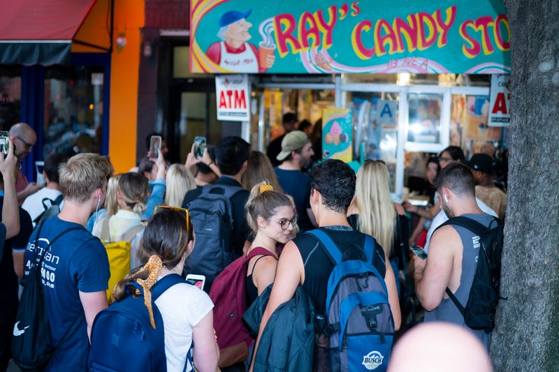 A general view of atmosphere outside Ray's Candy Store across from Tompkins Square Park on June 25, 2019 in New York City.