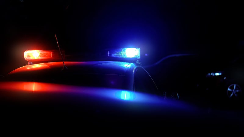 Police lights at night
