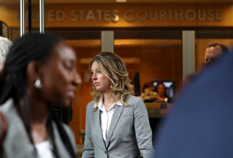 Former Theranos founder and CEO Elizabeth Holmes (C) leaves the Robert F. Peckham U.S. Federal Court on June 28, 2019 in San Jose, California.