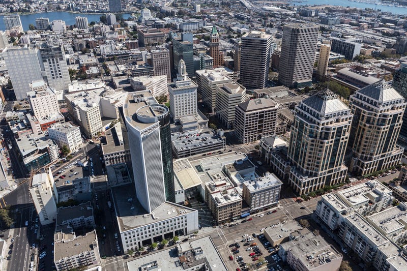 Aerial view of downtown Oakland.