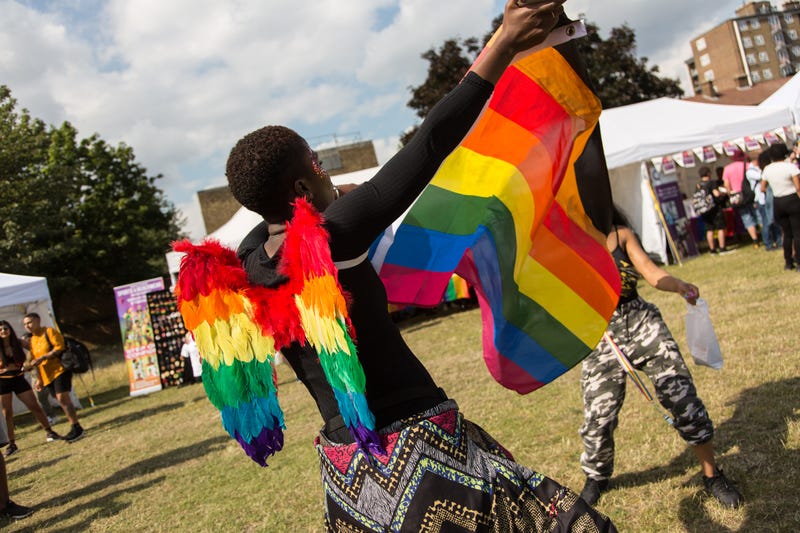 Party goers celebrates the UK Black Pride in Haggerston Park in London, United Kingdom, on July 7th, 2019. (Photo by Quintina Valero/Getty Images)
