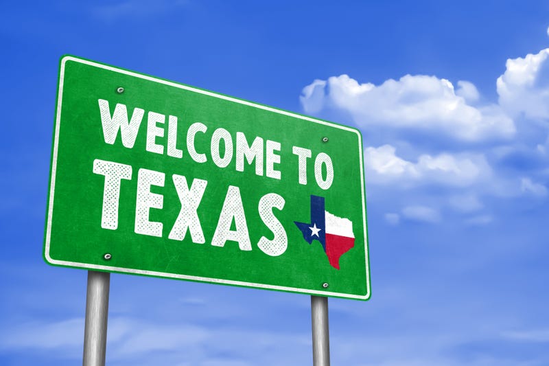WELCOME TO TEXAS - traffic sign
