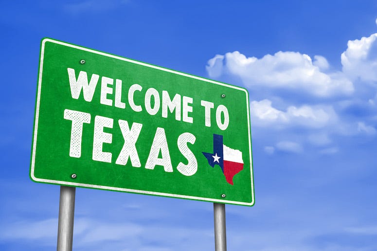 Texas traffic sign