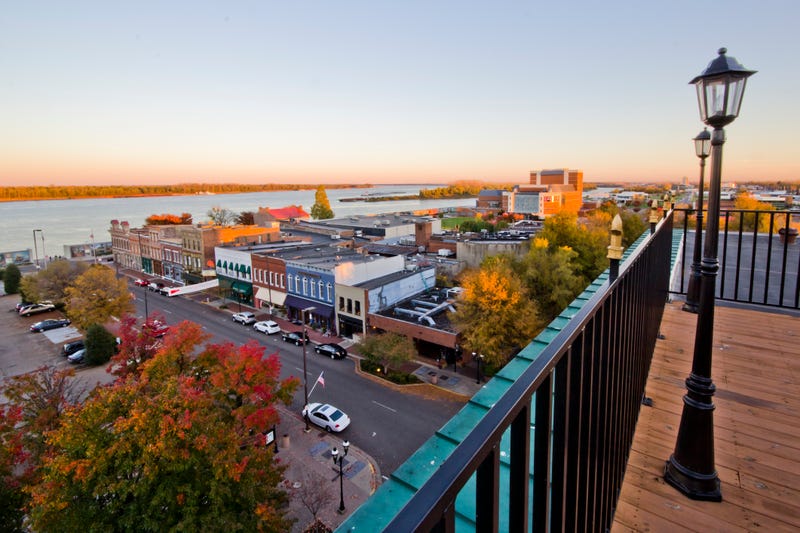 Overlooking the Paducah, Ky., riverfront of the Ohio River.
