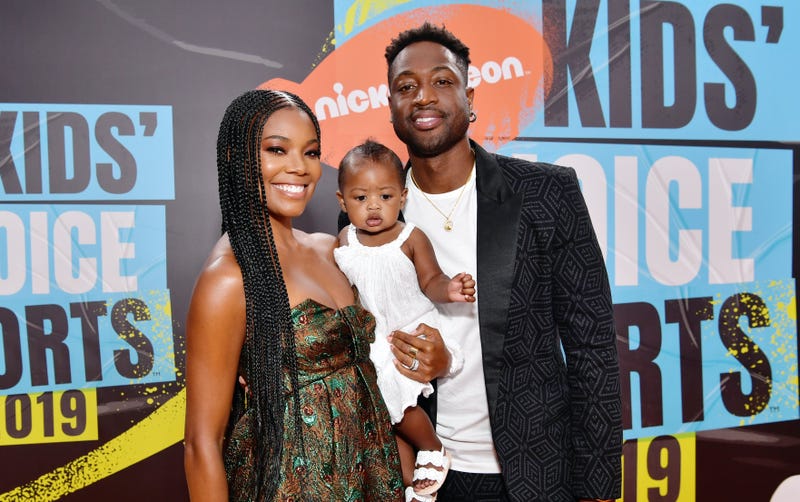 Gabrielle Union and Dwyane Wade attend Nickelodeon Kids' Choice Sports in 2019