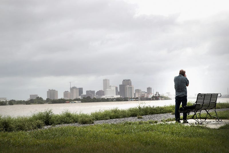 man takes picture of new orleans skyline as tropical storm barry approaches