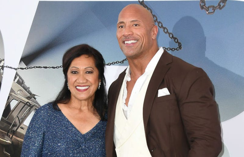 Dwayne Johnson and mom Ata Johnson attend the Premiere Of Universal Pictures' "Fast & Furious Presents: Hobbs & Shaw" at Dolby Theatre on July 13, 2019 in Hollywood, California.